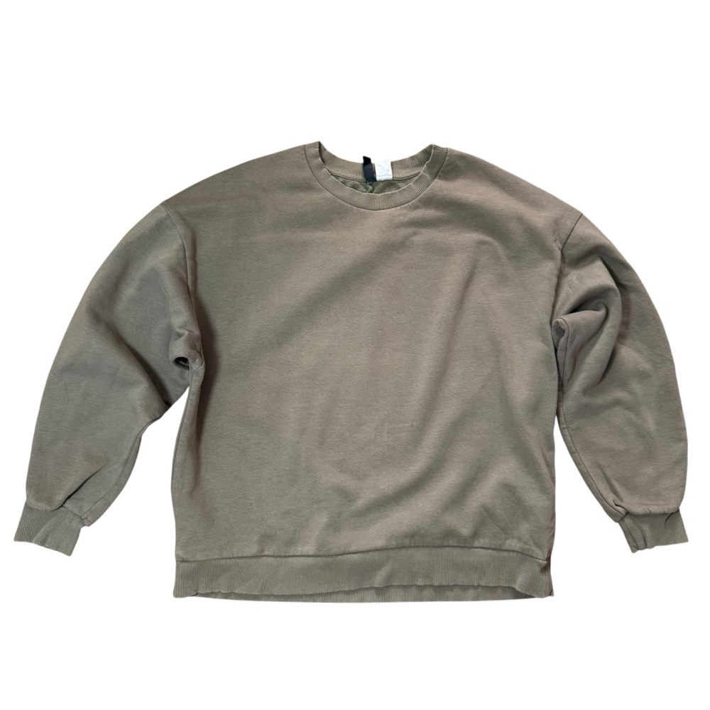 H&M Women Khaki Graphic Sweatshirt New York Los Angeles Chicago Size S